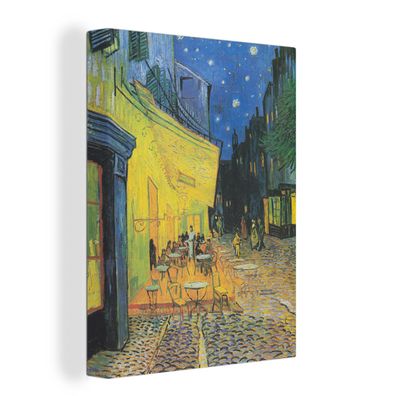 Leinwandbilder - 60x80 cm - Café-Terrasse bei Nacht - Vincent van Gogh