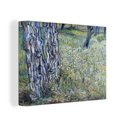 Leinwandbilder - 80x60 cm - Baumstämme im Gras - Vincent van Gogh