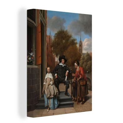 Leinwandbilder - 30x40 cm - Der Bürgermeister von Delft und seine Tochter - Gemälde v