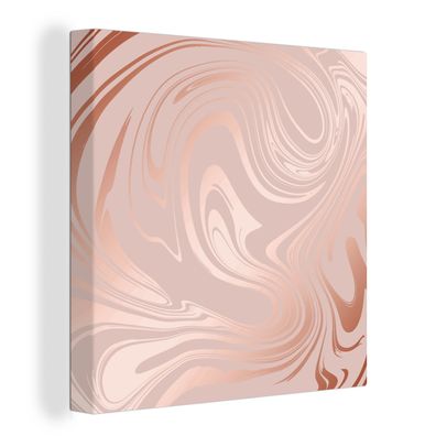 Leinwandbilder - 50x50 cm - Marmor - Roségold - Luxus