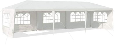 3x9m Gartenpavillon, Partyzelt mit 5 abnehmbaren Seitenwände, Bierzelt UV Schutz