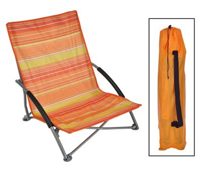 Strandstuhl klappbar orange - 65 x 55 cm - Garten Camping Stuhl mit Tragetasche