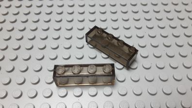 Lego 2 Basic Steine 1x4 hoch Transparent Schwarz Rauch Nummer 3066