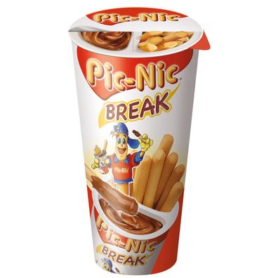 PicNic Break Becher mit Gebäckstangen und flüssiger Kakao Creme 50g