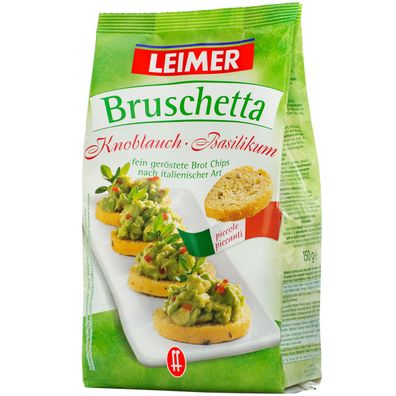 Leimer Bruschetta geröstete Brot Chips Knoblauch und Basilikum 150g