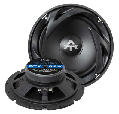 Autotek ATX6.2W - 16,5 cm Tiefmitteltöner Auto Lautsprecher 200 Watt Kickbass