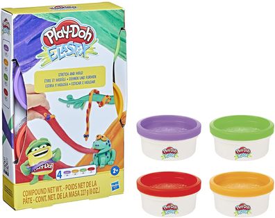 Hasbro - Play-Doh - Elastix Spielknete (4er Pack) Knete verschiedene Farben