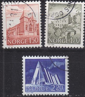 Norwegen NORWAY [1981] MiNr 0831-33 ( O/ used ) Bauwerke