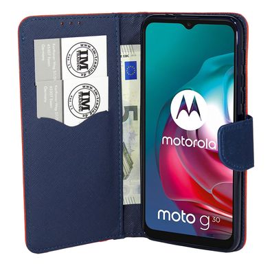 Buch Tasche "Fancy" kompatibel mit Motorola MOTO G10 Handy Hülle Etui Brieftasche ...