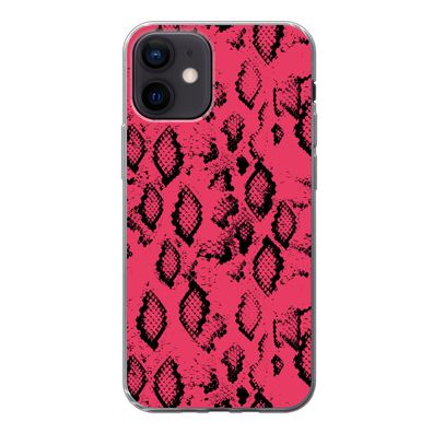 Hülle für iPhone 12 - Tiermuster - Schlangenhaut - Rosa - Silikone