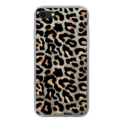 Hülle für iPhone 8 - Tiermuster - Panther - Braun - Silikone