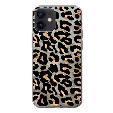 Hülle für iPhone 12 - Tiermuster - Panther - Braun - Silikone
