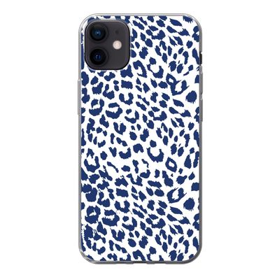 Hülle für iPhone 12 mini - Panther Druck - Blau - Abstrakt - Silikone