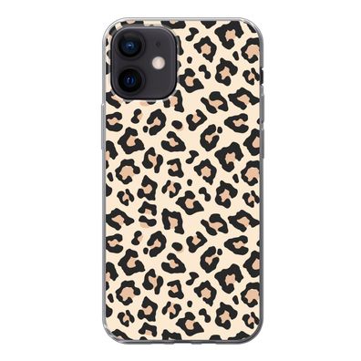 Hülle für iPhone 12 - Weiß - Rosa - Leopardenmuster - Silikone