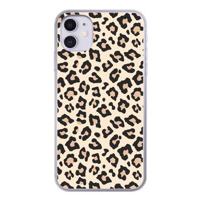 Hülle für iPhone 11 - Weiß - Rosa - Leopardenmuster - Silikone