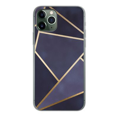 Hülle für iPhone 11 Pro - Marmor - Blau - Collage - Silikone