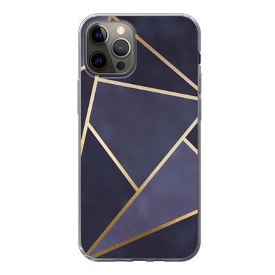 Hülle für iPhone 13 Pro - Marmor - Blau - Collage - Silikone