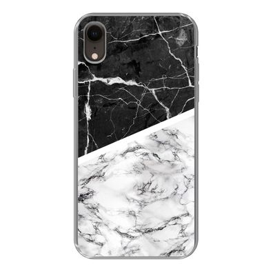 Hülle für iPhone XR - Marmor - Schwarz - Weiß - Silikone