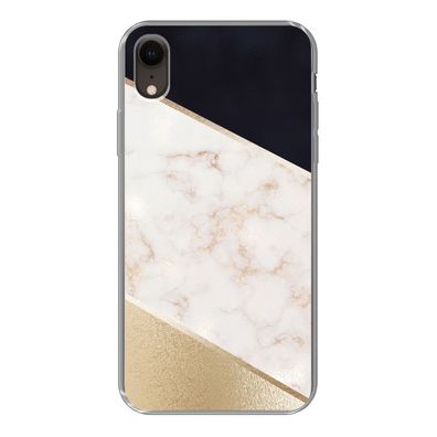 Hülle für iPhone XR - Marmor - Gold - Rosa - Silikone