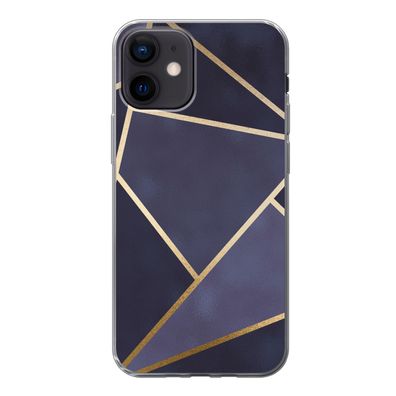 Hülle für iPhone 12 - Marmor - Blau - Collage - Silikone