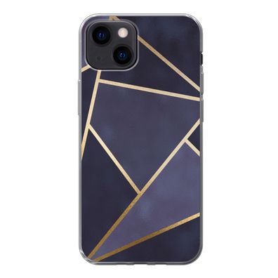 Hülle für iPhone 13 mini - Marmor - Blau - Collage - Silikone