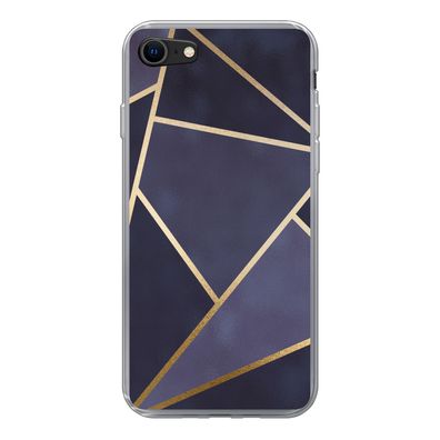 Hülle für iPhone 8 - Marmor - Blau - Collage - Silikone