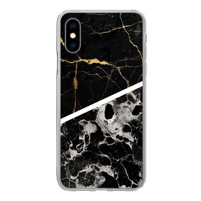 Hülle für iPhone X - Marmor - Gold - Luxus - Silikone