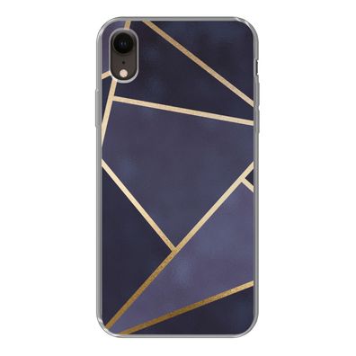 Hülle für iPhone XR - Marmor - Blau - Collage - Silikone