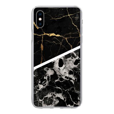 Hülle für iPhone Xs - Marmor - Gold - Luxus - Silikone