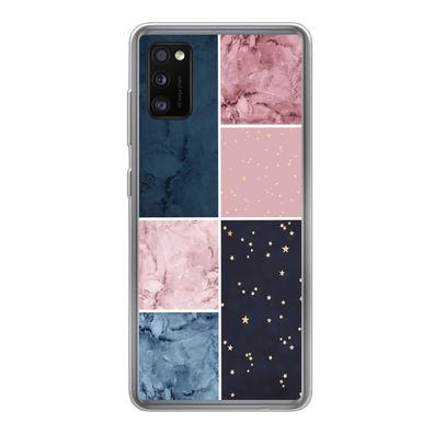 Hülle für Samsung Galaxy A41 - Marmor - Rosa - Blau - Silikone