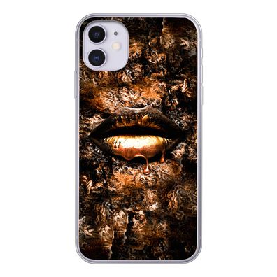 Hülle für iPhone 11 - Frau - Lippen - Kupfer - Silikone