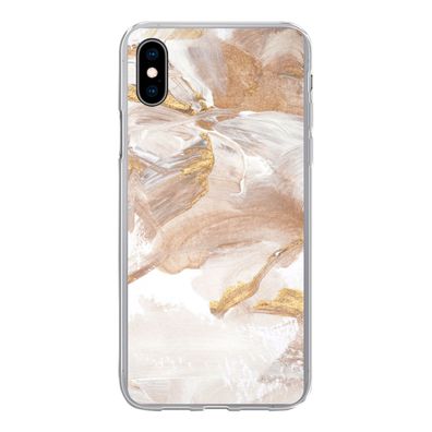 Hülle für iPhone Xs - Wasserfarbe - Gold - Braun - Silikone