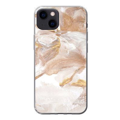 Hülle für iPhone 13 - Wasserfarbe - Gold - Braun - Silikone