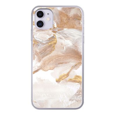 Hülle für iPhone 11 - Wasserfarbe - Gold - Braun - Silikone