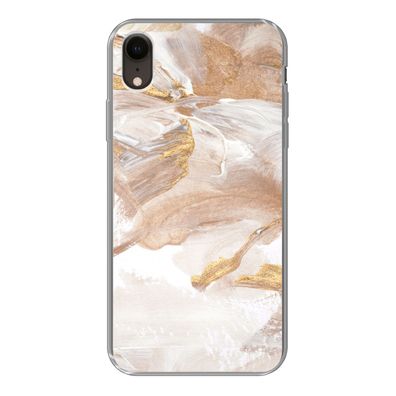 Hülle für iPhone XR - Wasserfarbe - Gold - Braun - Silikone