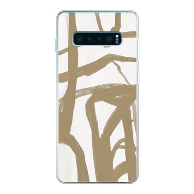 Hülle für Samsung Galaxy S10 Lite - Braun - Weiß - Abstrakt - Silikone