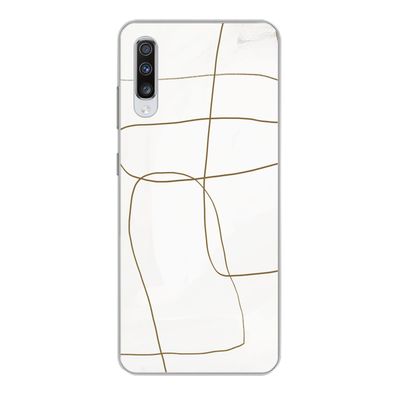 Hülle für Samsung Galaxy A70 - Kunst - Braun - Weiß - Abstrakt - Silikone