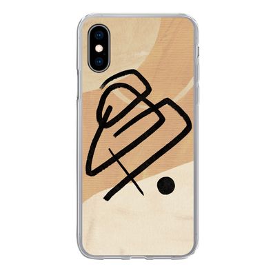 Hülle für iPhone X - Schwarz - Design - Braun - Silikone