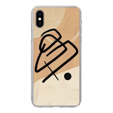 Hülle für iPhone Xs - Schwarz - Design - Braun - Silikone
