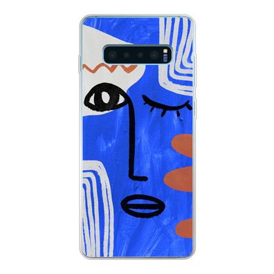 Hülle für Samsung Galaxy S10 Lite - Gesicht - Blau - Abstrakt - Silikone