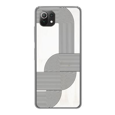 Hülle für Xiaomi 11T - Kunst - Schwarz - Weiß - Linie - Silikone