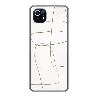 Hülle für Xiaomi Mi 11 - Kunst - Braun - Weiß - Abstrakt - Silikone