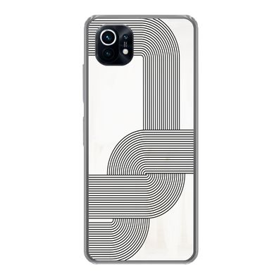 Hülle für Xiaomi Mi 11 - Kunst - Schwarz - Weiß - Linie - Silikone