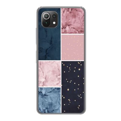 Hülle für Xiaomi Mi 11 Lite - Marmor - Rosa - Blau - Silikone
