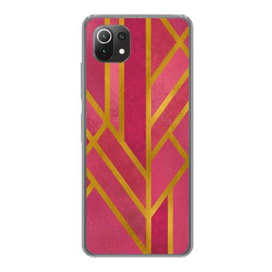 Hülle für Xiaomi Mi 11 Lite - Gold - Rosa - Geometrisch - Silikone