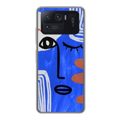 Hülle für Xiaomi Mi 11 Ultra - Gesicht - Blau - Abstrakt - Silikone