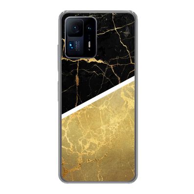Hülle für Xiaomi Mi Mix 4 - Marmor - Schwarz - Gold - Silikone