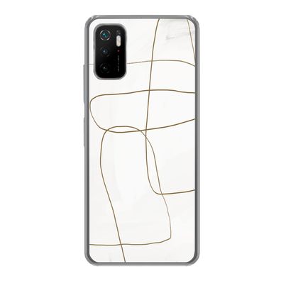 Hülle für Xiaomi Poco M3 Pro 5G - Kunst - Braun - Weiß - Abstrakt - Silikone