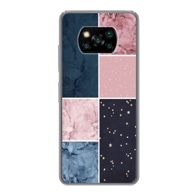 Hülle für Xiaomi Poco X3 NFC - Marmor - Rosa - Blau - Silikone