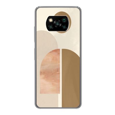 Hülle für Xiaomi Poco X3 NFC - Rosa - Braun - Design - Silikone